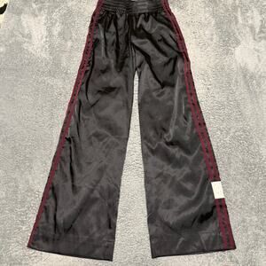 Adidas Adibreak Tearaway Pants Womens XS Black Maroon Snap Button Track Stripes